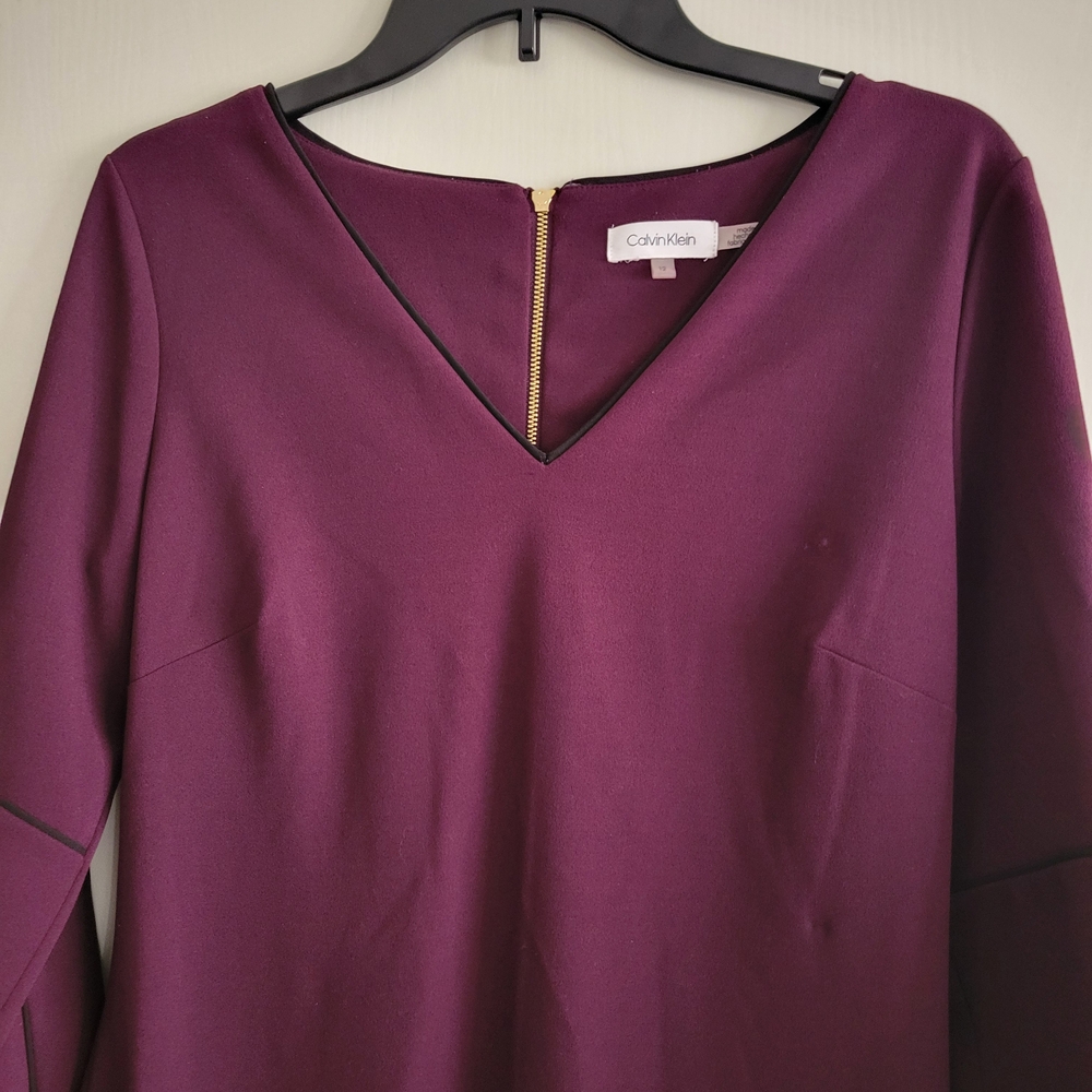Calvin Klein Deep Purple V-Neck Dress
